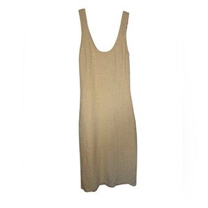 ✨ Who What Wear Textured Knit Tank Dress Beige Tan‎ Midi Size M ✨🤎